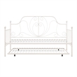 Pemberly Row Metal Daybed and Trundle in Twin over Twin in White