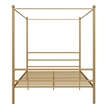 Pemberly Row Contemporary Four-Post Metal Canopy Bed in Full Gold