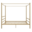 Pemberly Row Contemporary Four-Post Metal Canopy Bed in Full Gold