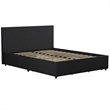 Pemberly Row Upholstered Full Bed with Storage in Dark Grey Linen