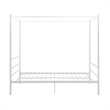 Pemberly Row Contemporary Four-Post Metal Canopy Bed in Full White
