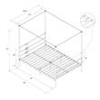 Pemberly Row Contemporary Four-Post Metal Canopy Bed in Full Black
