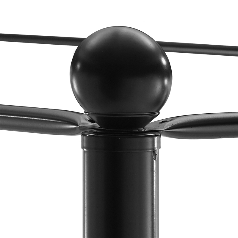 Pemberly Row Contemporary Four-Post Metal Canopy Bed in Full Black