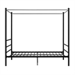Pemberly Row Contemporary Four-Post Metal Canopy Bed in Full Black