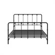 Pemberly Row Metal Bed with Under Bed Storage in Queen Frame in Black