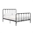 Pemberly Row Metal Bed with Under Bed Storage in Queen Frame in Black