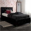 Pemberly Row Twin Upholstered Bed with Storage Drawers in Black Faux Leather