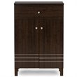 Pemberly Row 2 Door Shoe Cabinet in Dark Brown