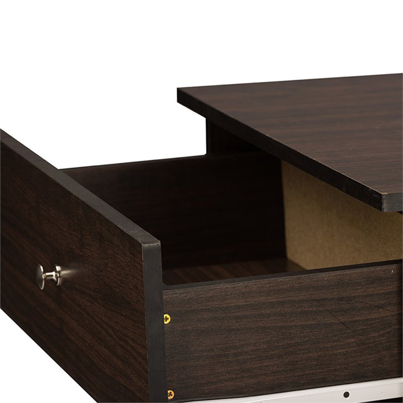 Pemberly Row 2 Door Shoe Cabinet in Dark Brown