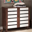Pemberly Row 2 Door Shoe Cabinet in Dark Oak and White