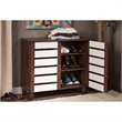 Pemberly Row 2 Door Shoe Cabinet in Dark Oak and White
