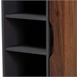 Pemberly Row Two-Tone Wood 1-Door Shoe Cabinet in Walnut Brown and Gray