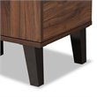 Pemberly Row Two-Tone Wood 1-Door Shoe Cabinet in Walnut Brown and Gray