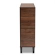 Pemberley Row Engineered Wood Walnut Brown and Grey Shoe Cabinet Rectangular 25-Pair Storage Unassembled