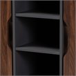 Pemberley Row Engineered Wood Walnut Brown and Grey Shoe Cabinet Rectangular 25-Pair Storage Unassembled