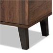 Pemberley Row Engineered Wood Walnut Brown and Grey Shoe Cabinet Rectangular 25-Pair Storage Unassembled