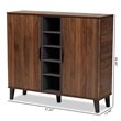Pemberley Row Engineered Wood Walnut Brown and Grey Shoe Cabinet Rectangular 25-Pair Storage Unassembled