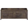 Pemberly Row Contemporary Entryway Storage Bench in Rustic