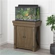 Pemberly Row Traditional 20 Gallon Aquarium Stand in Rustic Gray