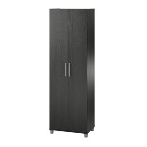 Pemberly Row Traditional 24&quot Utility Storage Cabinet in Black Oak