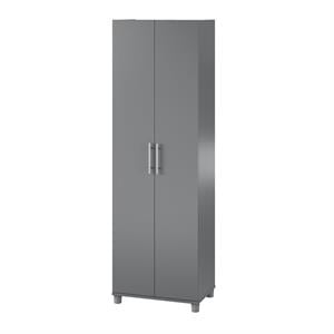 Pemberly Row Traditional 24&quot Utility Storage Cabinet in Graphite Gray