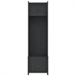 Pemberly Row Contemporary Entryway Hall Tree with Storage Bench in Black Oak