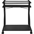 Pemberly Row Modern Mobile Computer Cart and Desk in Black Finish