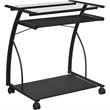 Pemberly Row Modern Mobile Computer Cart and Desk in Black Finish
