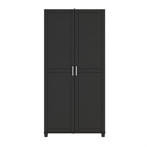 Pemberly Row Transitional 36&quot Storage Cabinet in Black