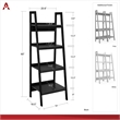 Pemberly Row Mid-Centruy 4 Shelf Ladder Bookcase Bundle in White