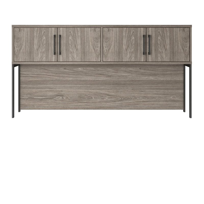 Pemberly Row Traditional Hutch in Light Brown Oak