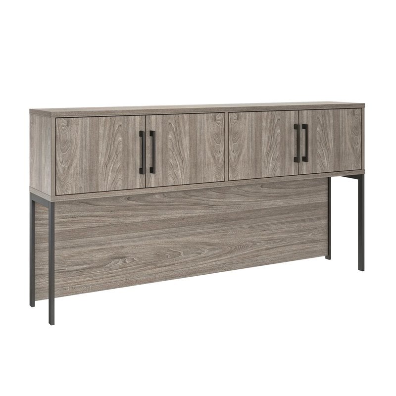 Pemberly Row Traditional Hutch in Light Brown Oak