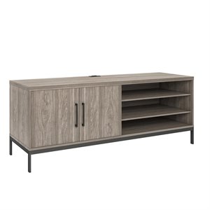 Pemberly Row Contemporary 2 Door Credenza in Light Brown Oak