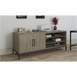 Pemberly Row Contemporary 2 Door Credenza in Light Brown Oak