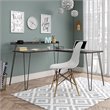 Pemberly Row Mid-Century L Desk with Riser in Espresso Finish