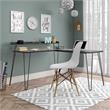 Pemberly Row Mid-Century L Desk with Riser in Espresso Finish