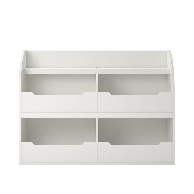 Pemberly Row Contemporary Toy Storage Bookcase in White