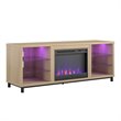 Pemberly Row Modern Wood/Glass Fireplace TV Stand for TVs up to 70