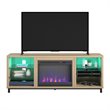 Pemberly Row Modern Wood/Glass Fireplace TV Stand for TVs up to 70