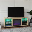 Pemberly Row Modern Wood/Glass Fireplace TV Stand for TVs up to 70