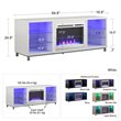 Pemberly Row Modern Wood/Glass Fireplace TV Stand for TVs up to 70