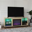 Pemberly Row Modern Wood/Glass Fireplace TV Stand for TVs up to 70