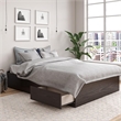 Pemberly Row Modern Engineered Wood Full Platform Bed with Drawers in Espresso