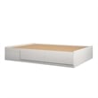 Pemberly Row Modern Wood Full Platform Bed with Drawers in Ivory Oak