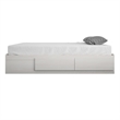Pemberly Row Modern Wood Full Platform Bed with Drawers in Ivory Oak