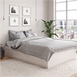 Pemberly Row Modern Wood Full Platform Bed with Drawers in Ivory Oak