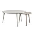Pemberly Row Contemporary Nesting Tables in Taupe and White