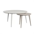 Pemberly Row Contemporary Nesting Tables in Taupe and White