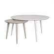 Pemberly Row Contemporary Nesting Tables in Taupe and White