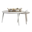 Pemberly Row Contemporary Nesting Tables in Taupe and White